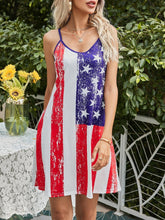 V-neck Printed Suspender Mini Dress